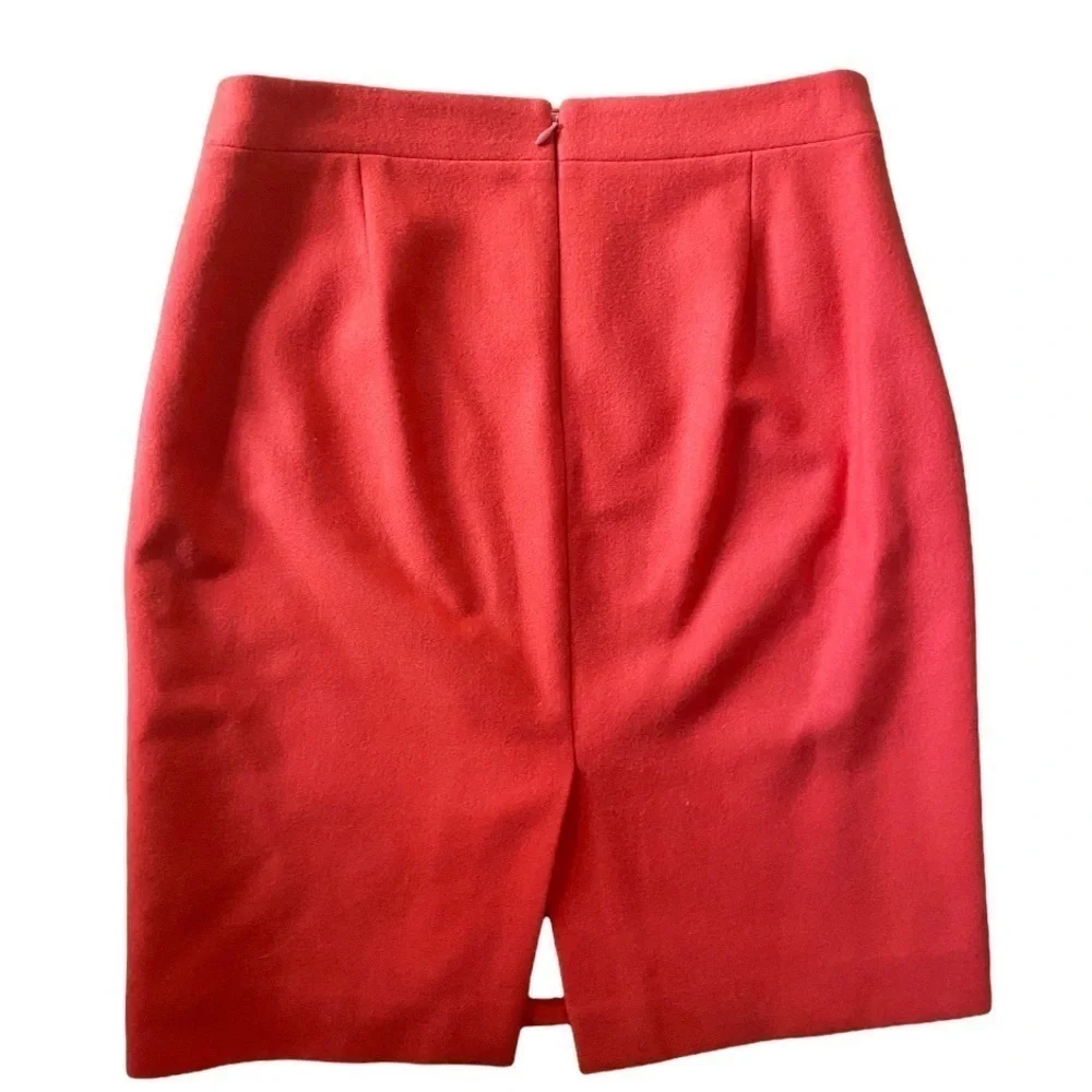 J. Crew Wool The Pencil Skirt Orange Color
